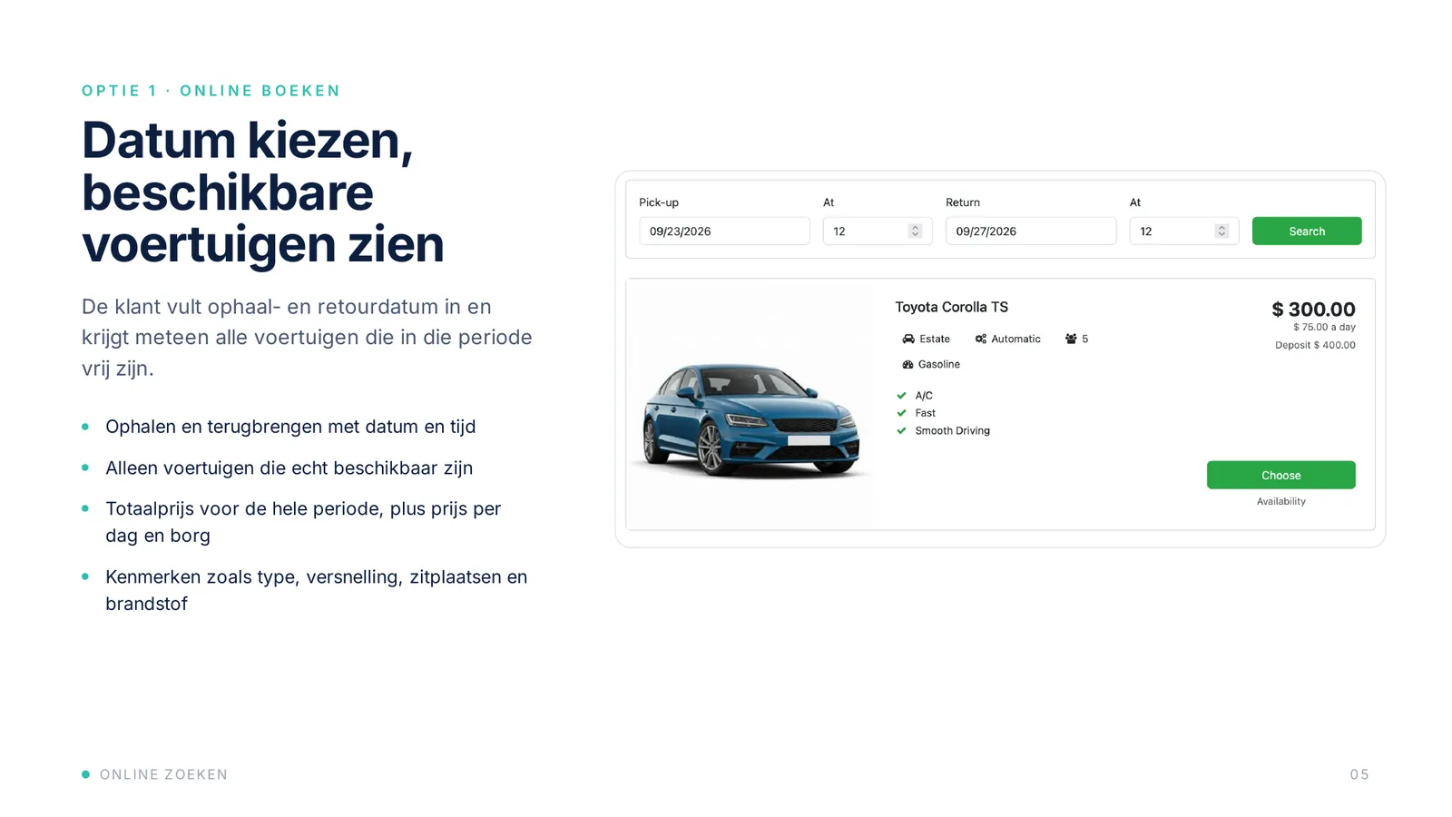 Schermafbeelding: Online boeken of reserveren via je eigen website